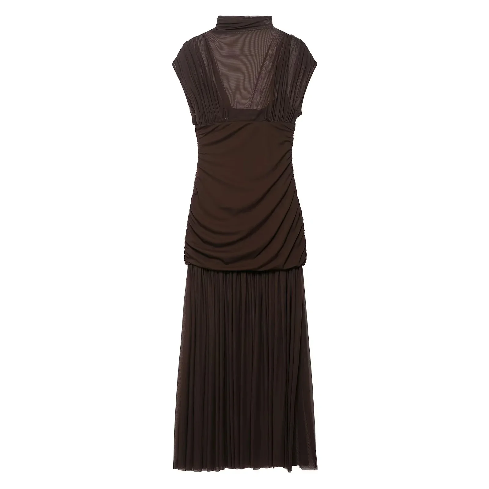 2025 Fall Winter Elegant Women Dresses Wedding Guest Ladies Patch Work Tulle Dresses Business Casual Woman Dresses