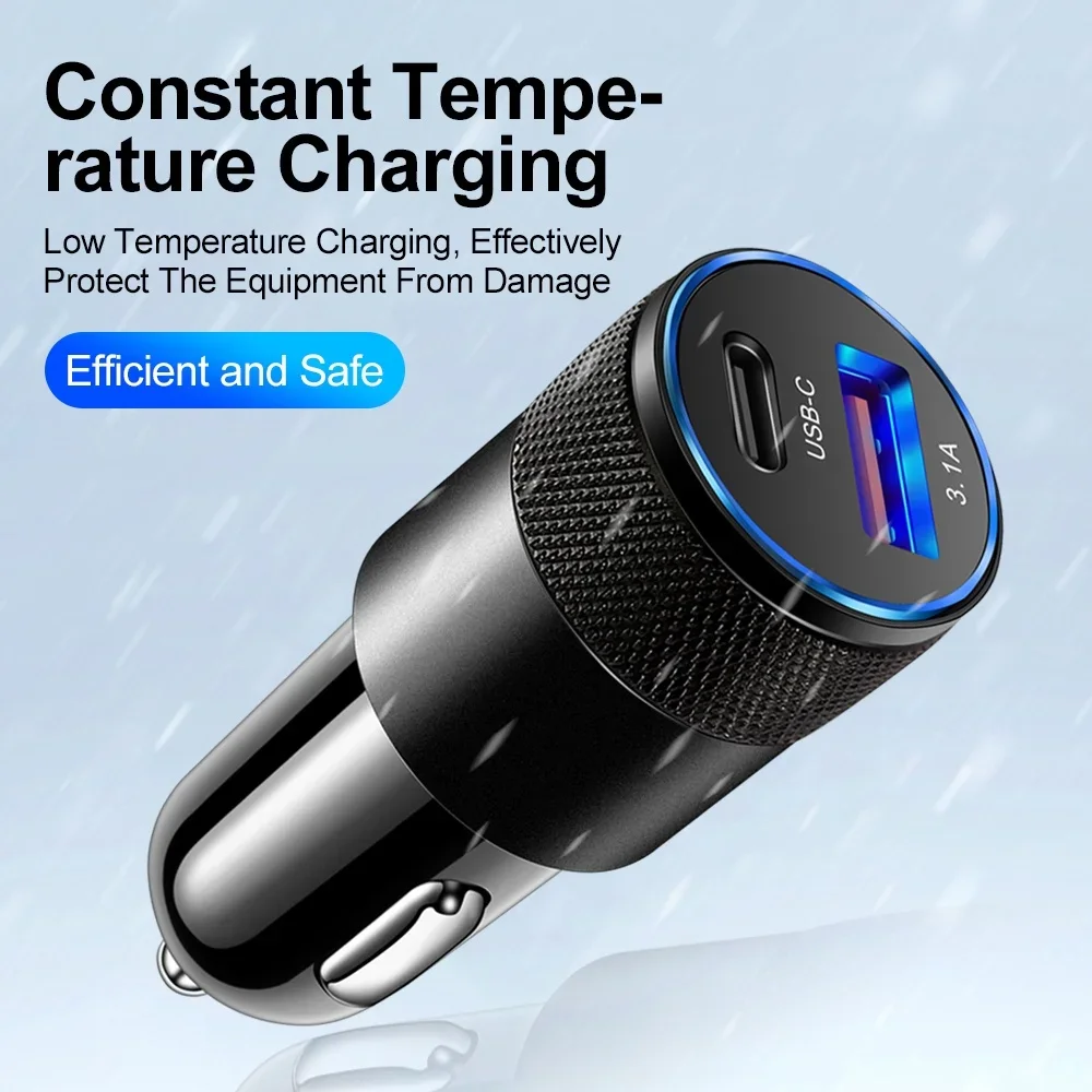 66W USB chargeur de voiture Type C adaptateur de téléphone de charge rapide pour Xiaomi Huawei PD chargeur de téléphone adaptateur de voiture prise allume-cigare