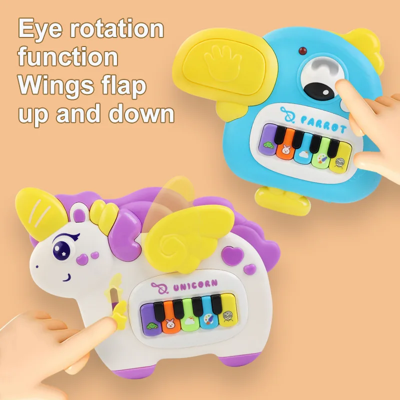 Cartoon Bird Electronic Piano Toy Cute Dinosaur Unicorn Musical Instrument Baby Music Enlightenment Fun Interaction Music Piano