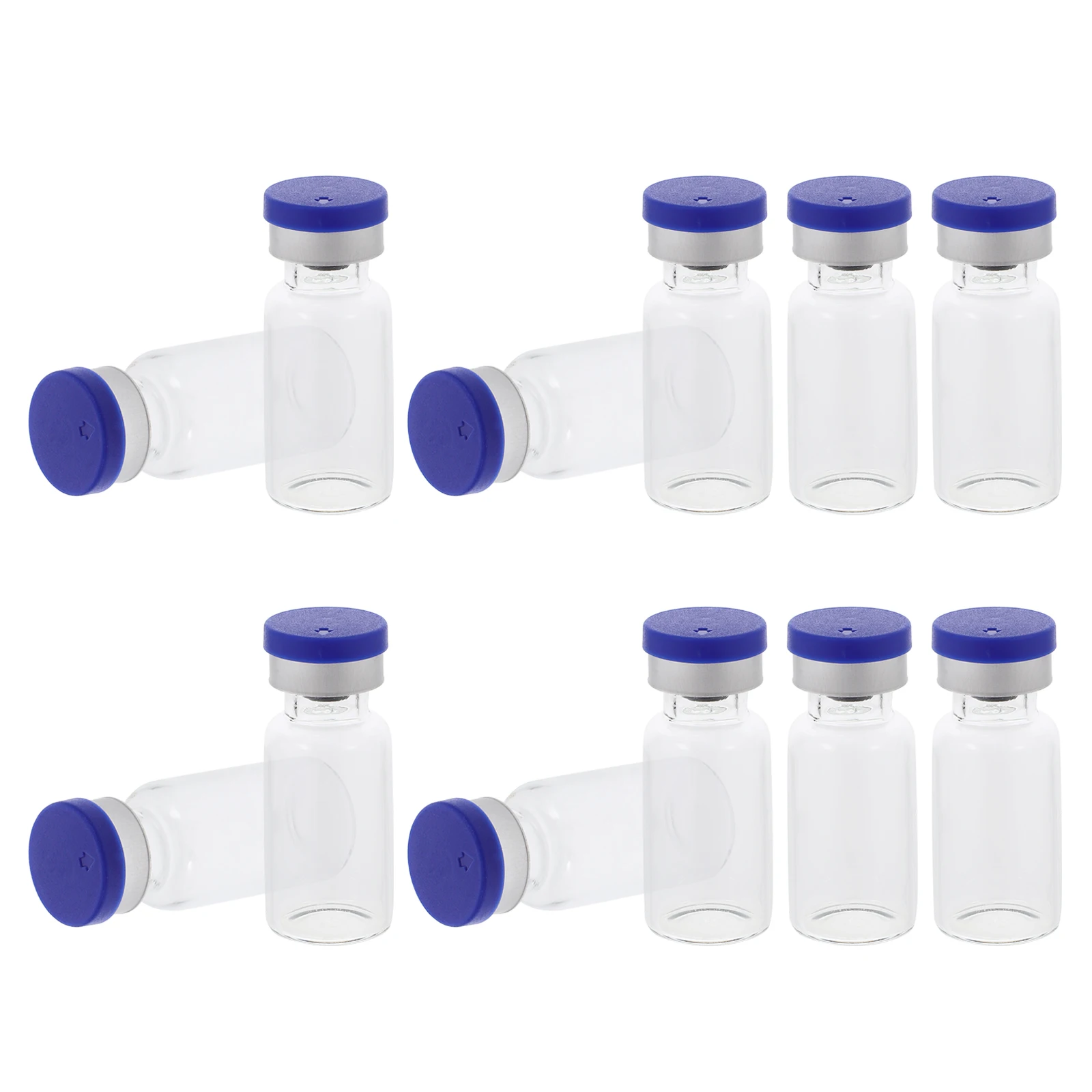 12Pcs Small Glass Vials Reusable Glass Containers Leakproof Caps for Liquid Powder Essential Oils Sample Storage