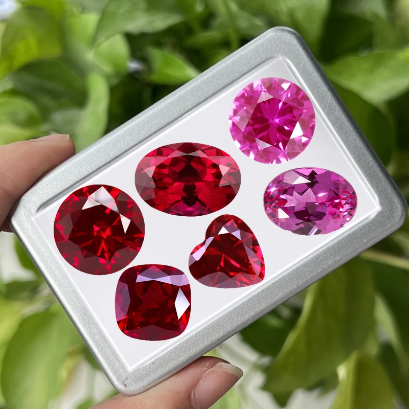 

Box Pack Pink Red Ruby Colorful Premium Gemstone Various Cutting Test Mohs Hardness Gems for Jewelry Making/Gem Collection