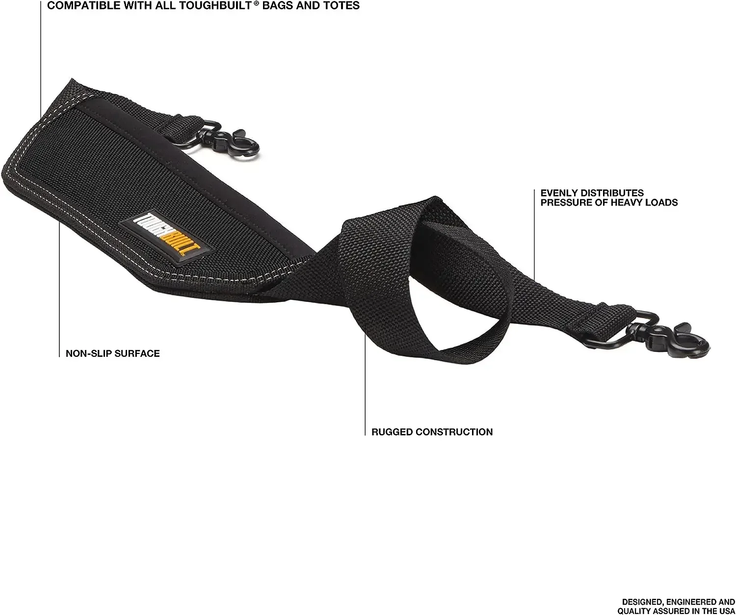 Imagem -02 - Toughbuilt Tb55-b Kit de Ferramentas de Alça de Ombro Suporte de Alça de Ombro Resistente para Casa Acessórios de Ferramentas Traseiras