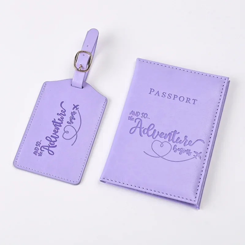 

2024 New PU Letter Map Print Passport Holder Flight Ticket Clip Passport Covers Luggage Tag Set Id Credit Card Holder Unisex