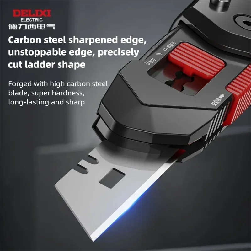 3 طرق للطي سكّين متعدّد الاستخدامات قابل للاستبدال عالية الكربون شفرة فولاذية الفولاذ المقاوم للصدأ الة قطع الورق مكتب الفن طالب المورد