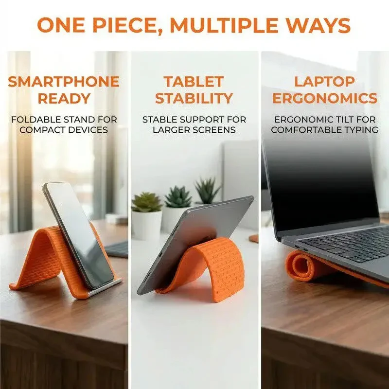 Silicone Foldable Phone Stand Tablets Laptops DIY Display Stand Creative Flexible Transformable Travel Accessories Gift Portable