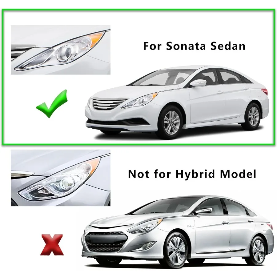 مجموعة المصابيح الأمامية لـ 2011 2012 2013 2014 Sonata تستثبيت المصابيح الأمامية الهالوجين الهجين للسائق وجانب الركاب مع