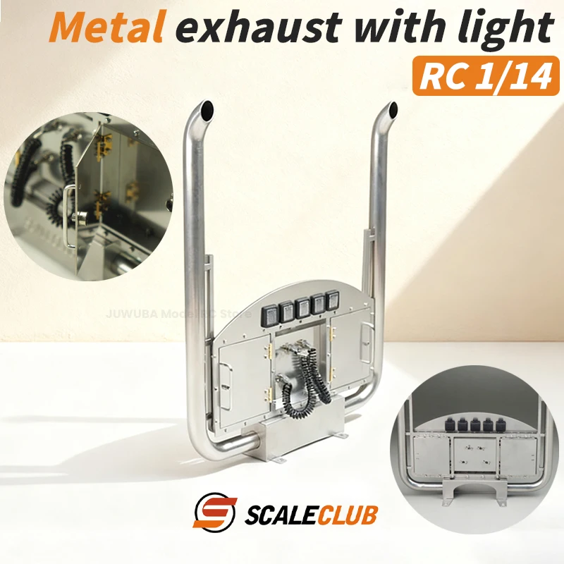 

SCALECLUB Metal Exhaust Chimney with Lamp for 1/14 Tamiya RC Truck Tractor Scania Man Actros Volvo Toy Car DIY Accessorie Models