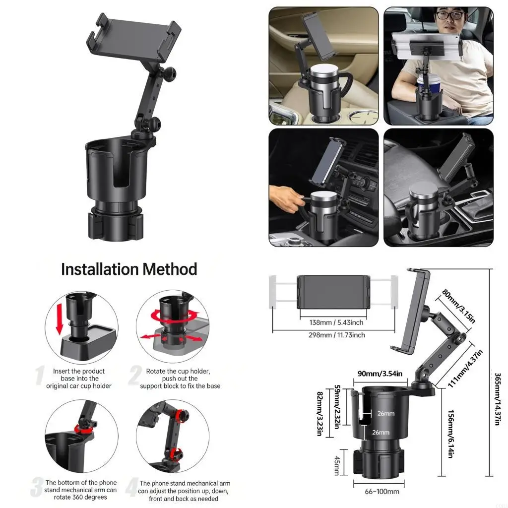 

CORA Телефон и подстаканник для автомобиля 2 в 1 Длинный держатель подстаканника Крепление для телефона Бутылка для напитков
