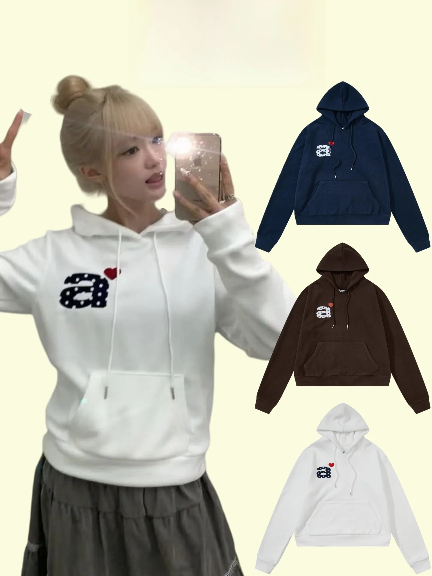 

Женская толстовка Slim Fit в корейском стиле с буквенным принтом, с длинным рукавом, повседневная уличная одежда для осени и зимы