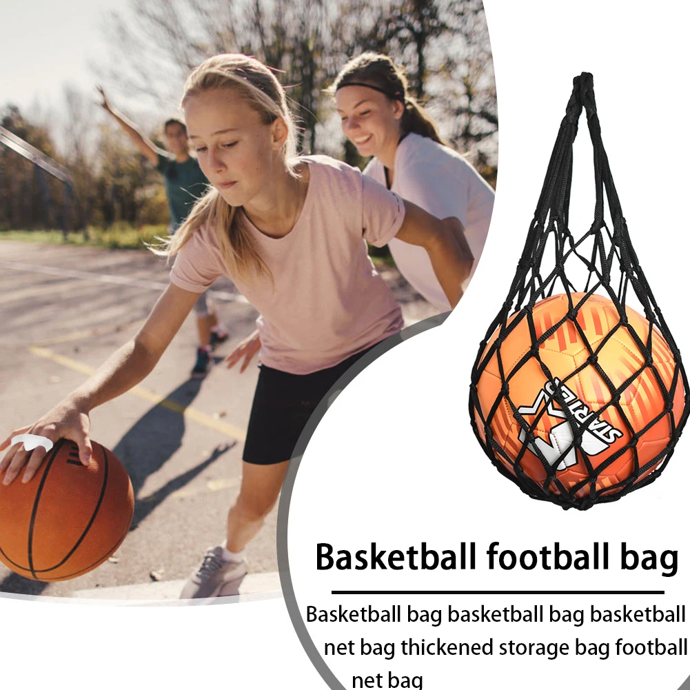 Nylon Basketball Carry Bag Sports Mesh Equipment Football Net Bag for Carrying Basketball Volleyball Soccer Football Accessories