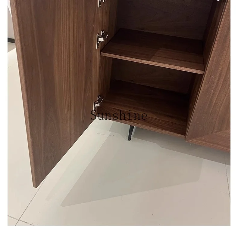 Italian minimalist natural luxury stone dining side large flat light luxury entrance Nordic locker