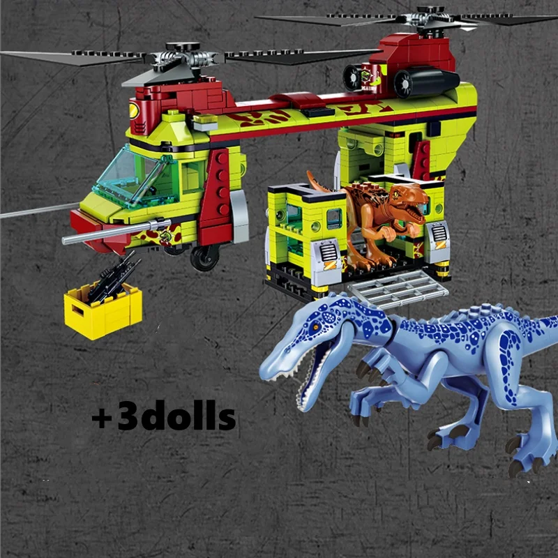 Jurassic Dinosaur Building Blocks Adventure Team Dinosaur Scene Puzzle Assembly Building Blocks Model Toy Gift