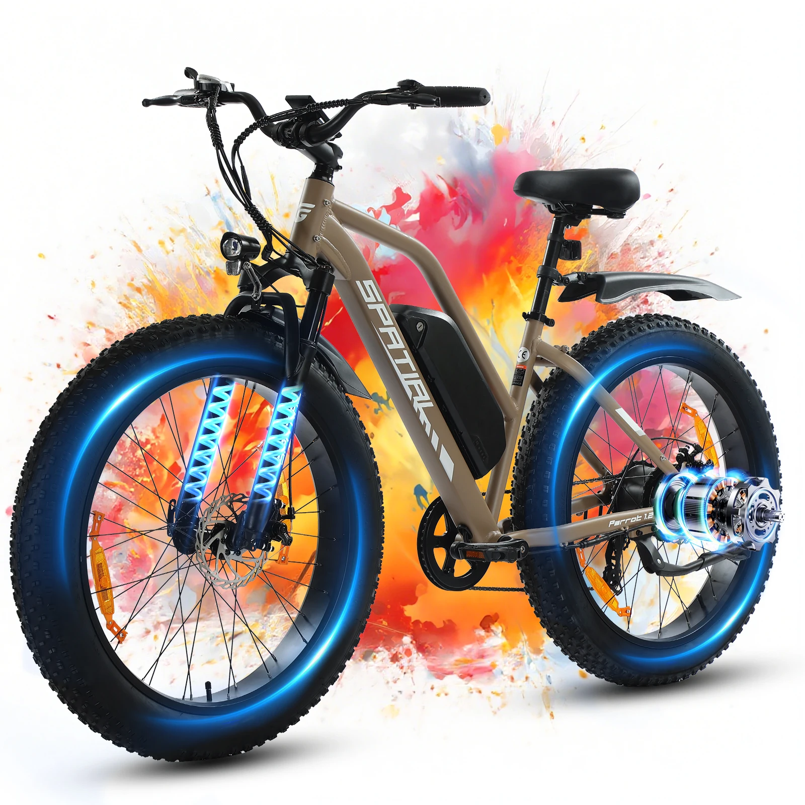 AliExpress Spatial SPATIAL Parrot Mr./Ms. Adult Electric Bicycle 250W Motor E-bike 48V13Ah Battery Electric Bike 26 Inch Fat Tire E-Mountain Bike