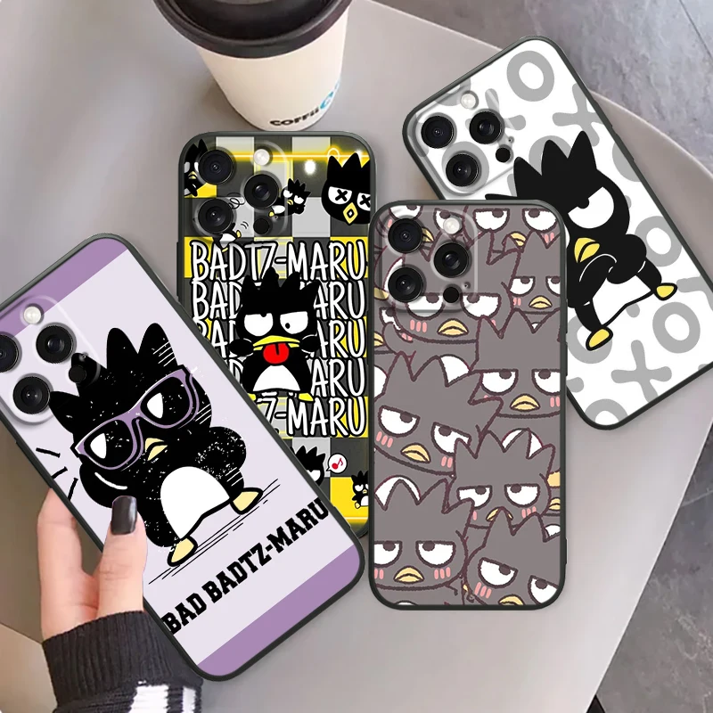 Bad Badtz Maru Cute Sanrio For iPhone 15 14 13 12 11 XS XR X 8 7 SE Pro Max Plus Mini Black Soft Phone Case