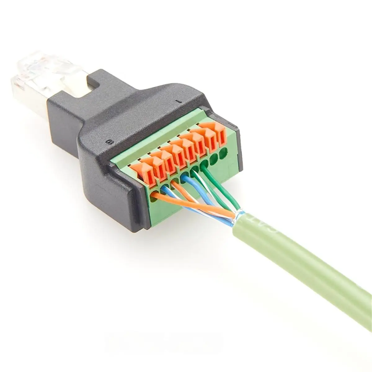 Superdeal*GO RJ45 Adapter Terminal Connector,8-Pin Solderless Terminal Adapter for LED Lighting Wiring,Low-Voltage Control Syst