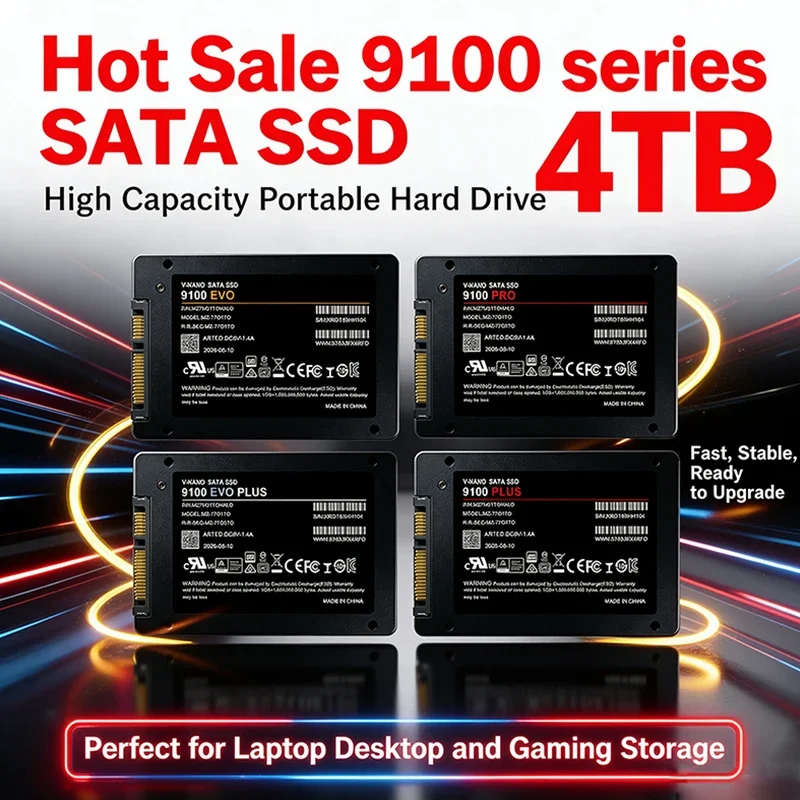 2026 New 9100PRO SATA SSD 500GB 1TB 2TB 4TB 2.5-inch Hard Disk Disc Internal Solid State Drive Portable SSD for Laptop Desktop