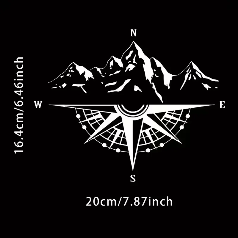Adventure compass waterproof stickers, decorations for RV camping and cars, outdoor enthusiasts, and anime fans
