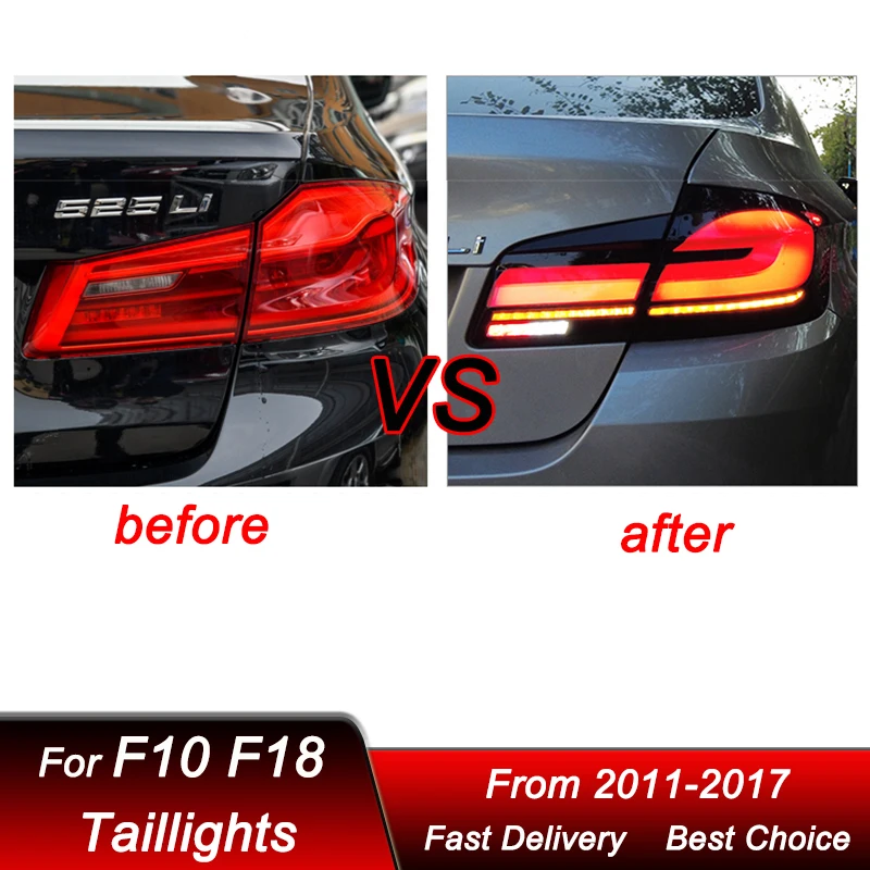 Car styling Tail Lights For BMW 5 series F10 F18 2011-2017 new 3D style full LED Dynamic Turn Signal Light Tail Lamp Assembly