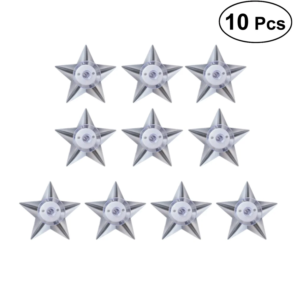 

10Pcs LED Five Pointed Star Night Light Color Changing Decorative Bedroom Nursery Room Lights Soft Glow Sucker Mount