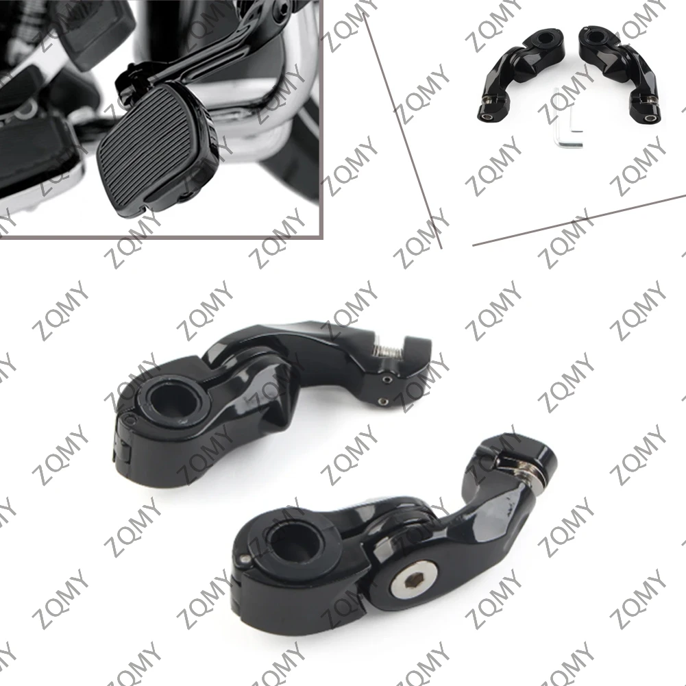 Motorcycle 32mm Highway Footpeg Mount 1.25'' Engine Guards Pegs Clamp Support For Harley Dyna Sportster XL Touring Softail Glide