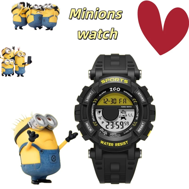 

Minions Digital Sports Watch for Boys, Teens & Students - Waterproof, Luminous & Multifunctional