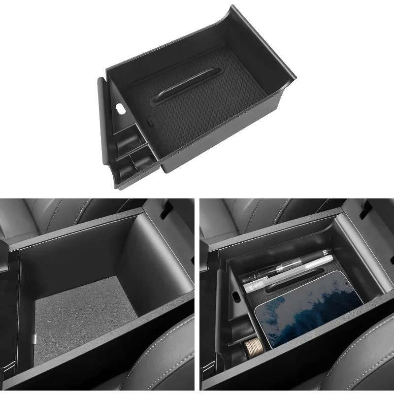 

Center Console Organizer Compatible with Hyundai Elantra 2025 2024 2023 2022 2021 Accessories Black ABS Plastic Material Armrest