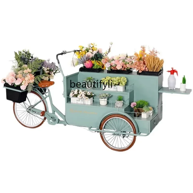 YH new Hotel flower shop wedding decoration mobile float wrought iron outdoor float display frame beach display car