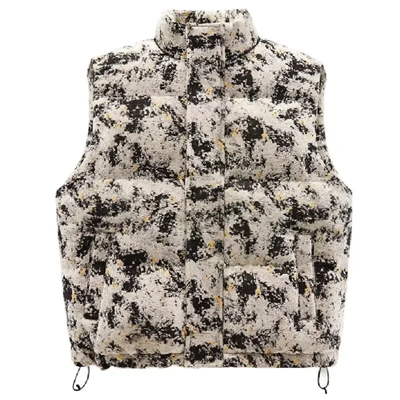 العصرية الوقوف طوق سترة للرجال القطن البخاخ جاكيت بلا إكمام الحد الأدنى أنيق رجالي سترة لخريف شتاء ملابس خارجية #2