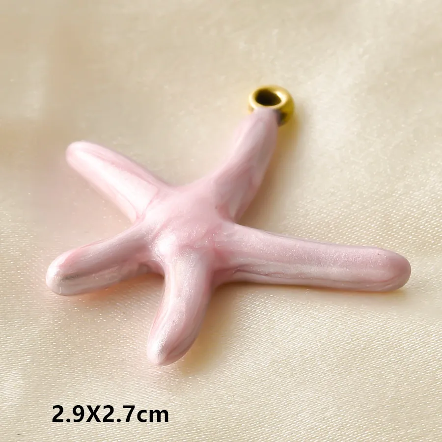 3/5 Stück/Set Meerestier-Anhänger in Goldfarbe mit Öltropfen-Effekt, Seestern, Muschel, Fisch, Edelstahl-Anhänger für Schmuckherstellung, DIY-Armbänder – Detail 23