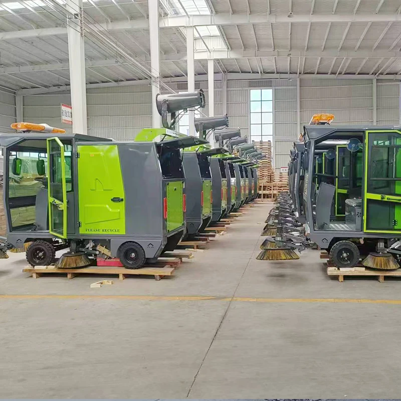 Multi-functional Ride On Four-wheeled Sweeper Electric Scrubber Cleaning Machine For Road Street