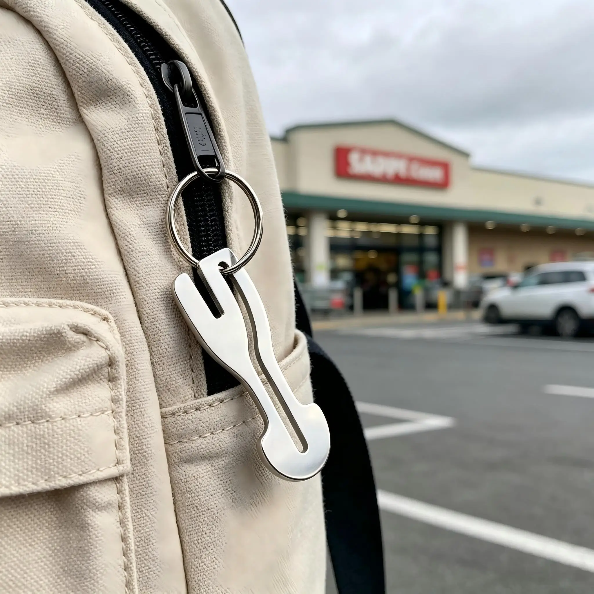 Stainless Steel Shopping Cart Token Keychain Reusable Trolley Release Coin Key Ring Supermarket Shopping Trolley Unlock Keyring