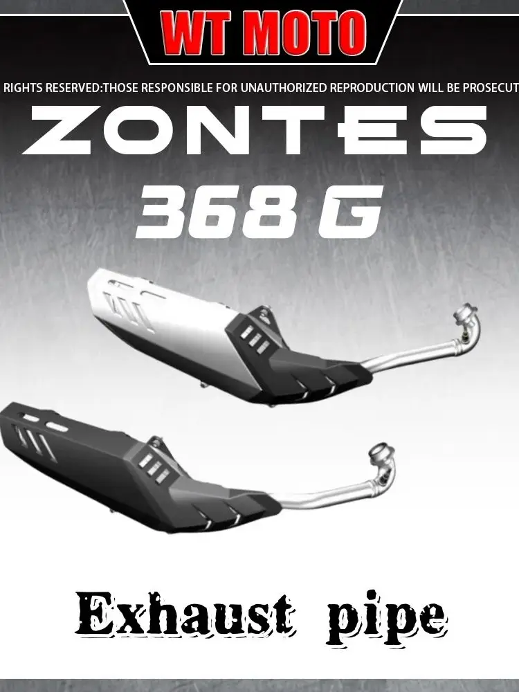 Für ZONTES 368G/E/D/M/K Auspuffrohr Schalldämpfer vorne und hinten Schalldämpfer Sauerstoffsensor Anti-Verbrühungsplatte