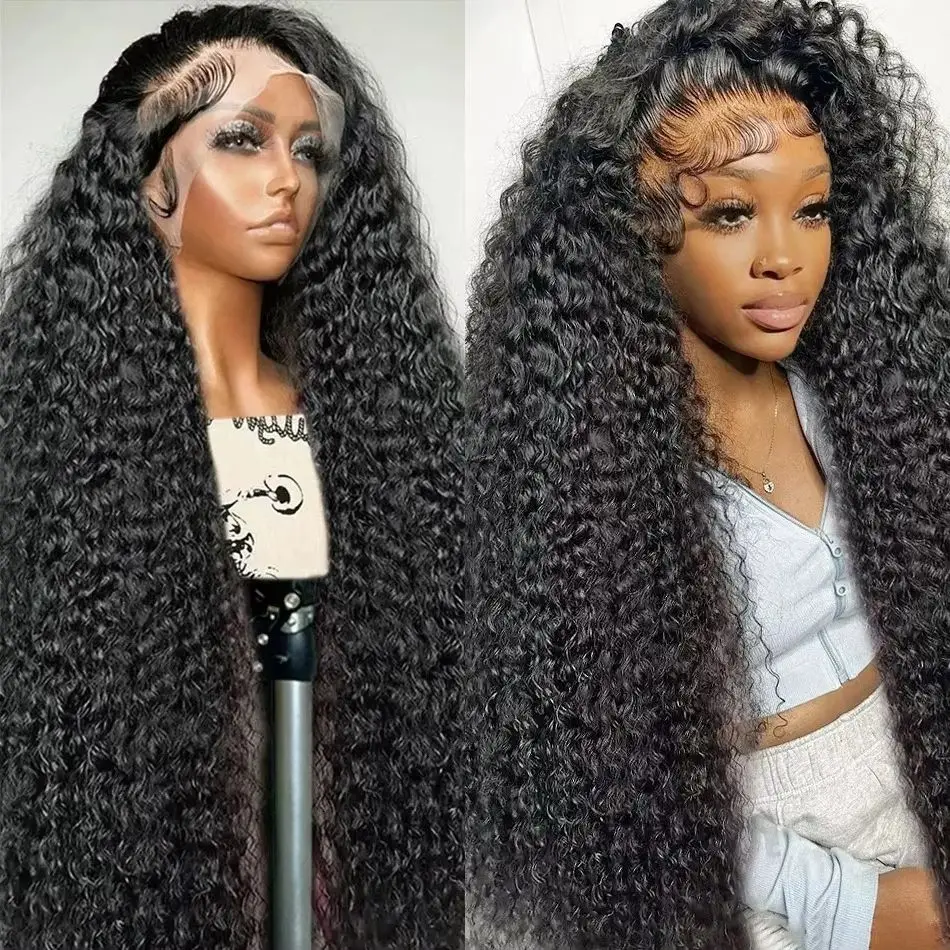 250 Density Deep Wave Lace Front Wig 13x6 Hd Lace Frontal Wig 13x4 Curly Human Hair Wigs For Women 360 Pre Plucked Lace Wig