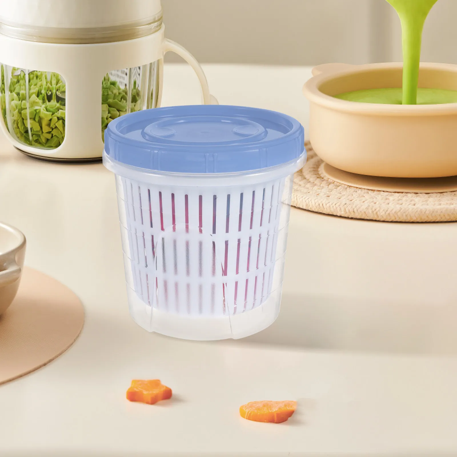 Pickle Jar Bubble Container Airtight Lid Strainer Insert Food Storage Holder Keeper for Kimchi Veggies Olive Chinese Pickle Jar