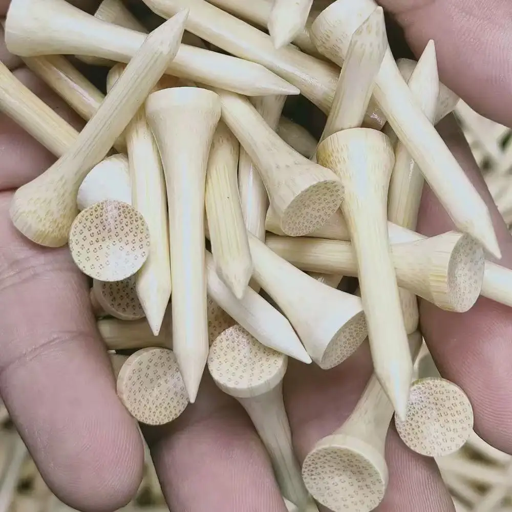 100Pcs Bamboo Golf Tees Set 4 Sizes 42/54/70/83mm Eco-Friendly Golf Ball Holder Stronger than Wood Tees for Golfers