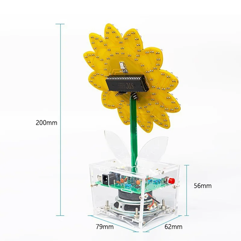 LED Sunflower Bluetooth Speaker Kit With Remote Control Diy Electronic Kit Welding Practice Parts New