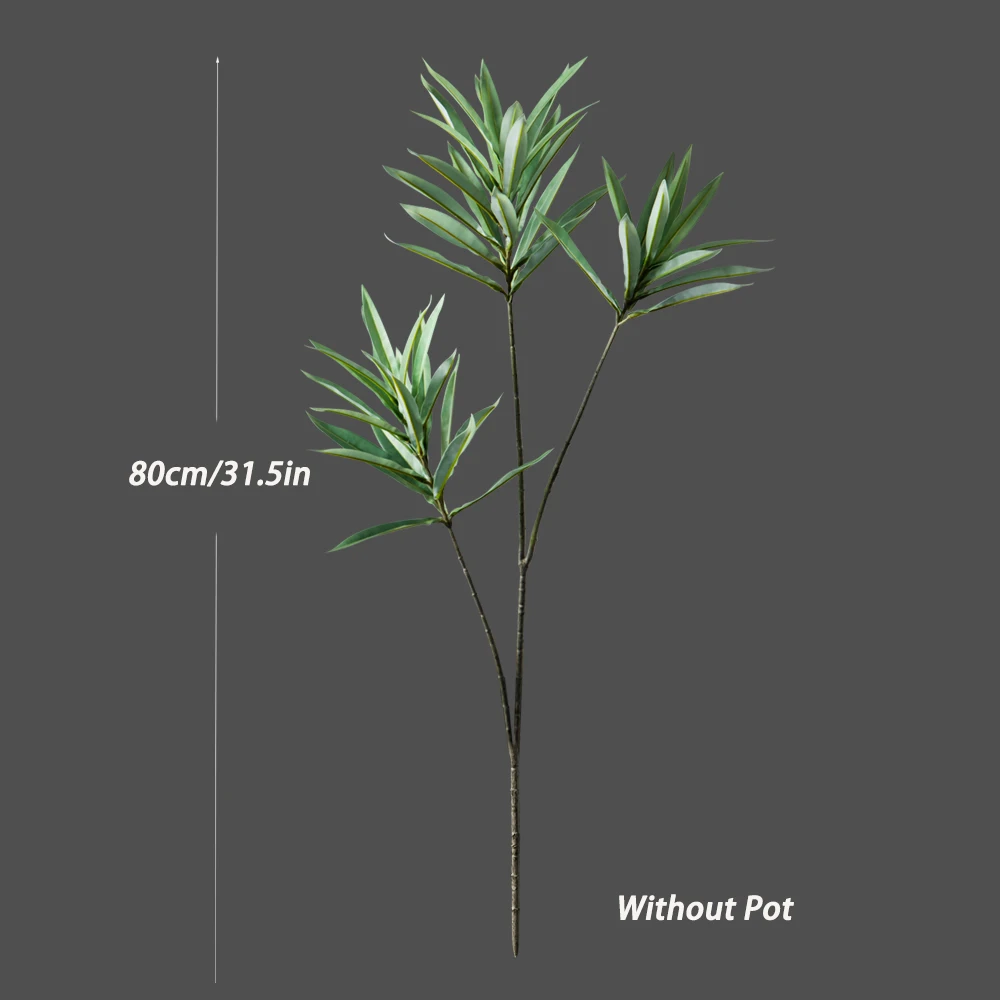 70–115 cm großer künstlicher Olivenzweig, gefälschter Palme, Kunststoff, Dracaena-Pflanzen, tropische Lilie, Bambus, für Heim- und Gartendekoration – Detail 3