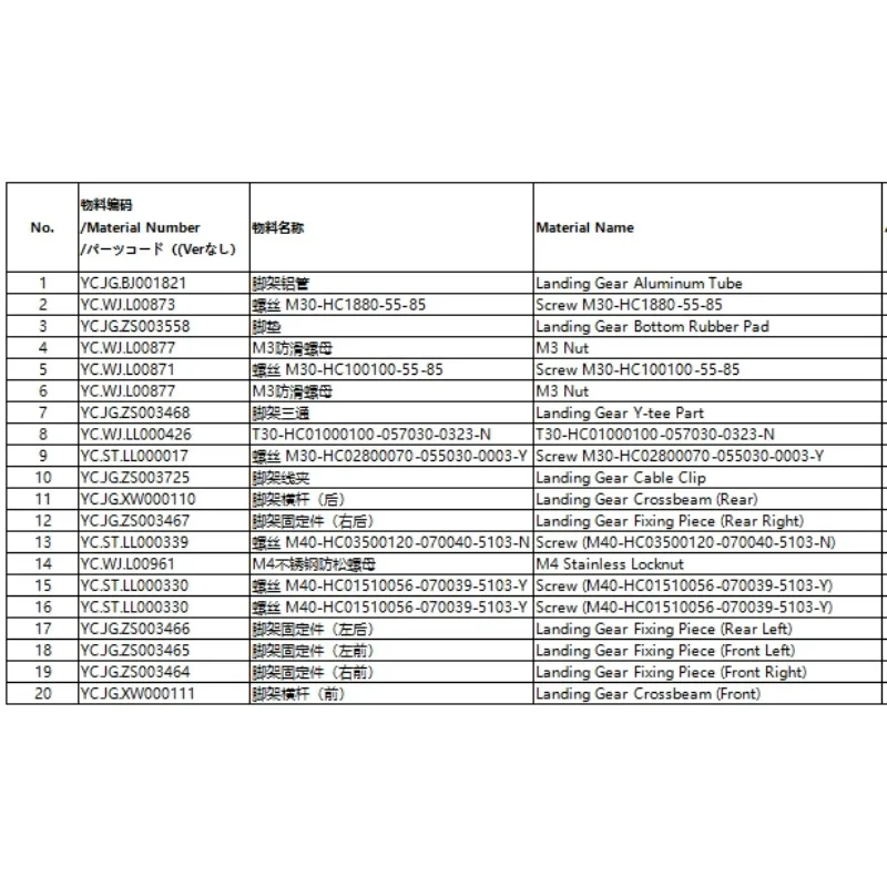 การเกษตรโดรนอกราส T50 ชุดเกียร์ลงจอดสำหรับ DJI การป้องกันพืช UAV อุปกรณ์เสริมอะไหล่ซ่อม