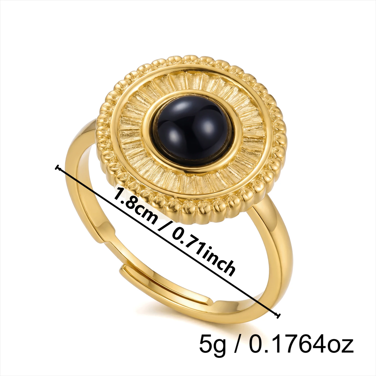 Edelstahlring mit übertriebener geometrischer Form für Damen, Metallstruktur, Sonnenblumen-Fingerring, wasserdicht, antioxidativ, Schmuckgeschenk – Detail 8