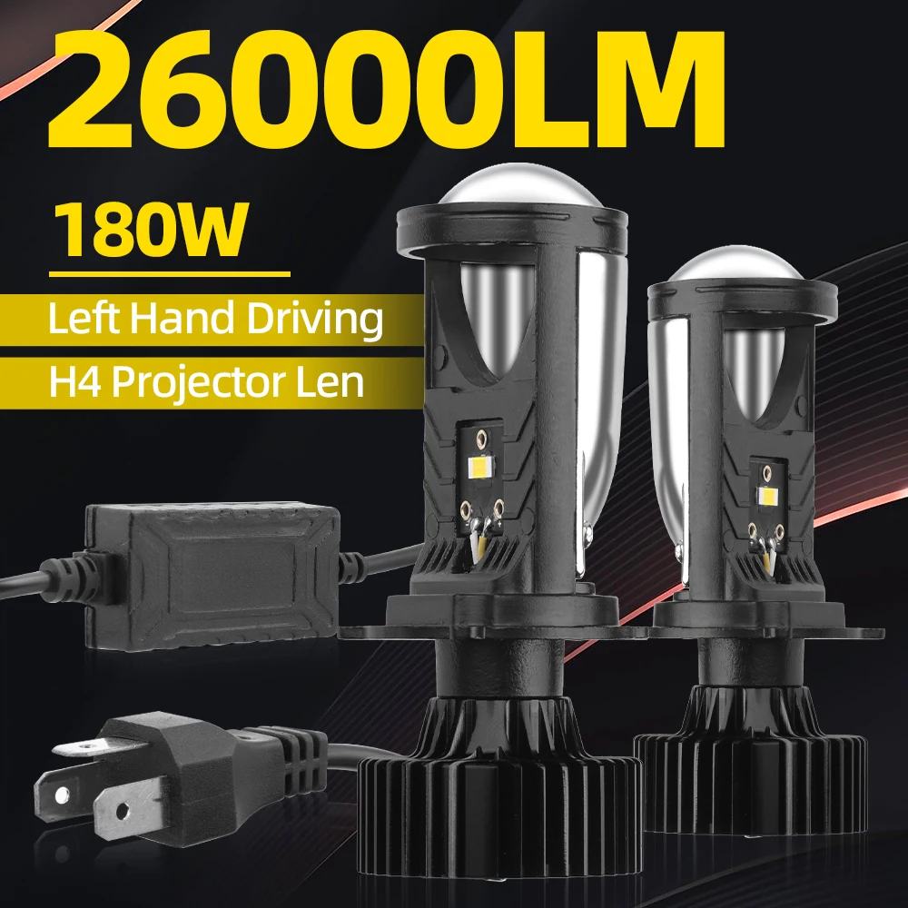 Canbus H4 Projector Len Far and near integrated 180W Left driver's headlight 3570 CSP Chip High Power Lamp Car Headlight 12V 24V
