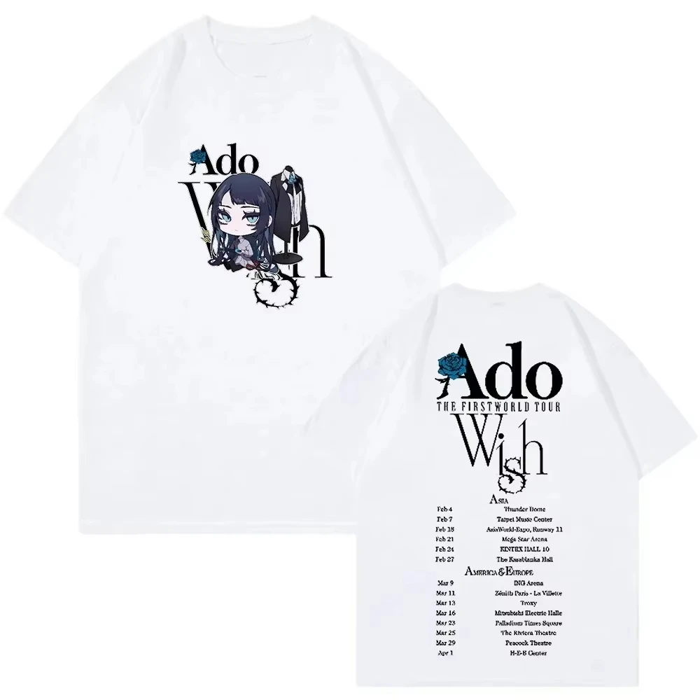 Ado Wish Tour T-shirt, Japanese singer print T-shirt, men's and women's oversized T-shirt, short sleeved T-shirt, street top T-s