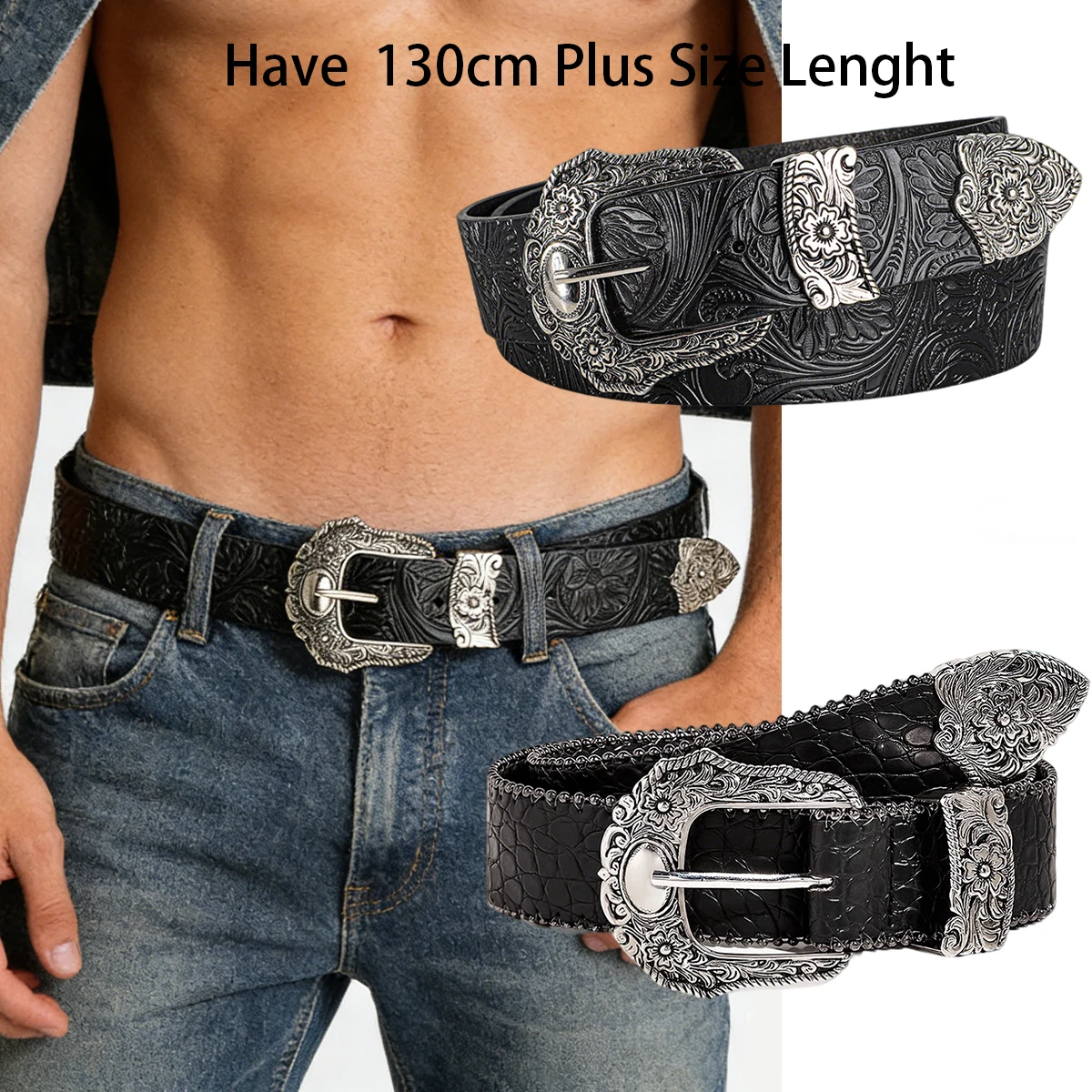 

Unisex New Retro Men's & Women's Belt Plus Size Bohemian Style Street Punk Rock Hip Hop Fashion Accessory Gothic Jeans Waistband