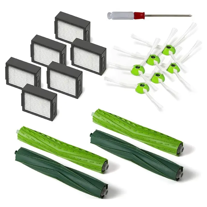 [NEW!A65Z】 Replacement Parts Kit For Irobot Roomba E I J Series-Main Side Brush Filter Set, Mop Dust Bag 17Pcs Brush Filter