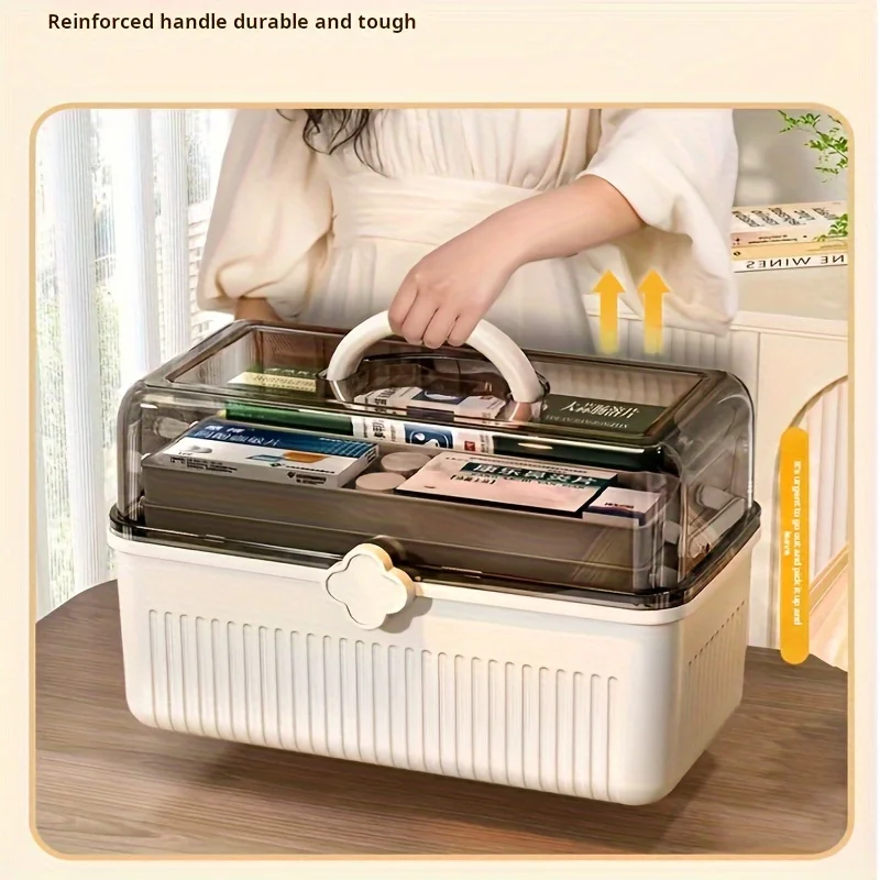 

Large Capacity Clear Plastic Folding Storage Box with Handle - Great for Organizing Cosmetics