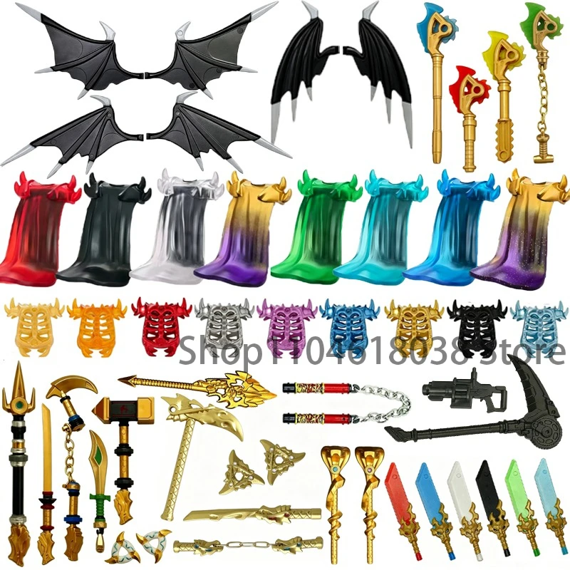 MOC Cartoon Compatible Building Blocks Toy Set Components Children Toy Models Swords Hammers Cap Wings Armor Movie Gifts Bricks