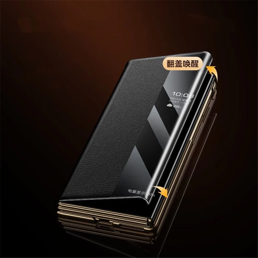 Магнитный флип-чехол премиум-класса из натуральной яловой кожи для Huawei Mate XT Skin-feel Cover