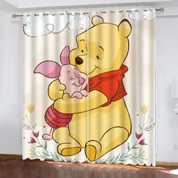 Winnie the Pooh Animation Curtain Cartoon Window 100% Polyester Shade Kids Bedroom Decorations Room Multiple Sizes Curtains