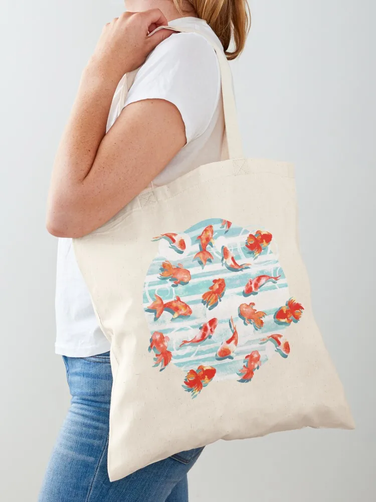 

Watercolor Goldfish Tote Bag personalized tote bag hand bag for beach canvas tote