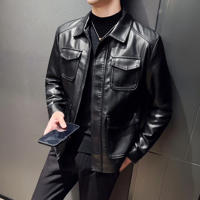 Large mens leather jackets best sale