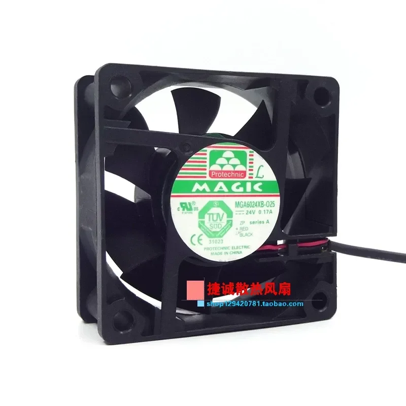 Original Yongli MAGIC MGA6024XB-O25 6025 24V 0.17A 6CM Inverter Cooling Fan for Electronic Devices